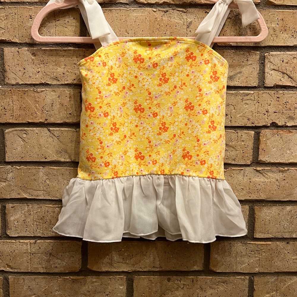 Matilda Jane Yellow Floral Camisole with White Ruffle